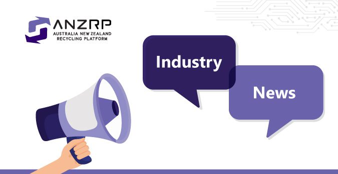 ANZRP Industry News banner with purple background, logo, text bubbles ‘Industry’ and ‘News,’ and illustrated hand holding a megaphone.